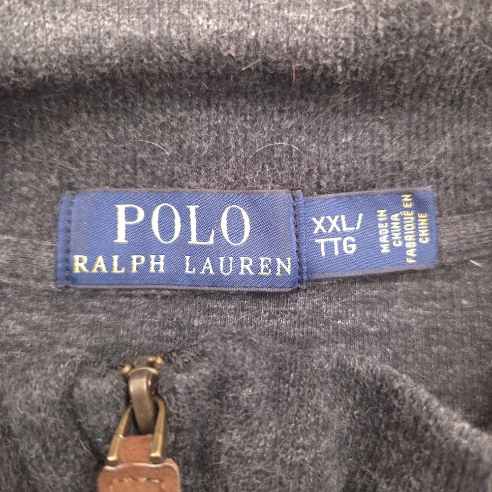 Polo Ralph Lauren Pullover Quarter Zip Sweatshirt Charcoal Grey Mens‎ XXL